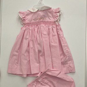 Petit Ami two piece outfit, pink, size 9 months